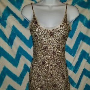 Arden B Gold Dress Sequin Size M